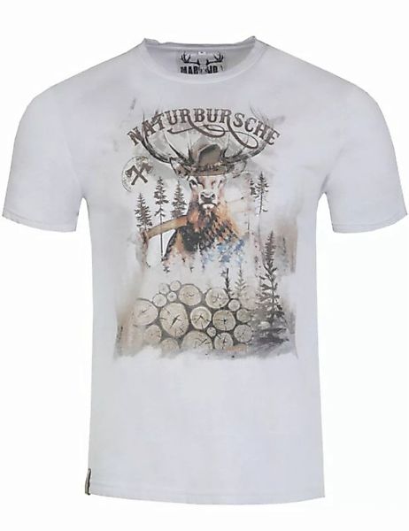 MarJo T-Shirt Herren Trachtenshirt 'Guido' mit Hirschmotiv, Mit günstig online kaufen