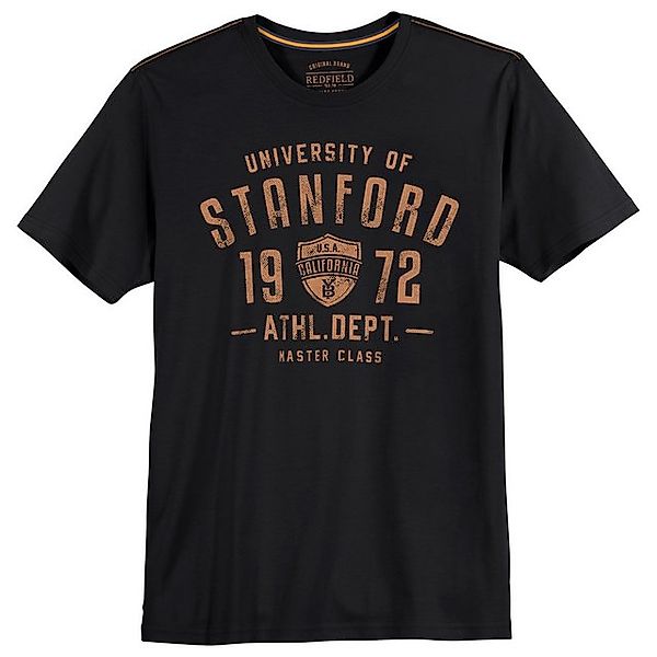 redfield Rundhalsshirt Redfield Übergrößen T-Shirt schwarz STANFORD günstig online kaufen