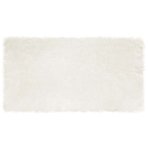 vidaXL Kunstschaffell Teppich Tafalla Weiß 80 x 150 cm Polyester 42021456 günstig online kaufen