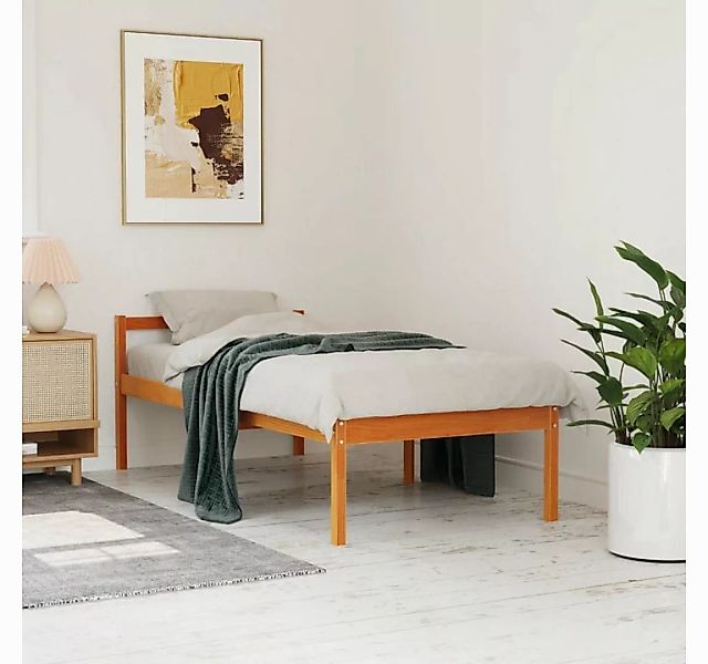 vidaXL Bett Seniorenbett Wachsbraun 75x190 cm Massivholz Kiefer günstig online kaufen