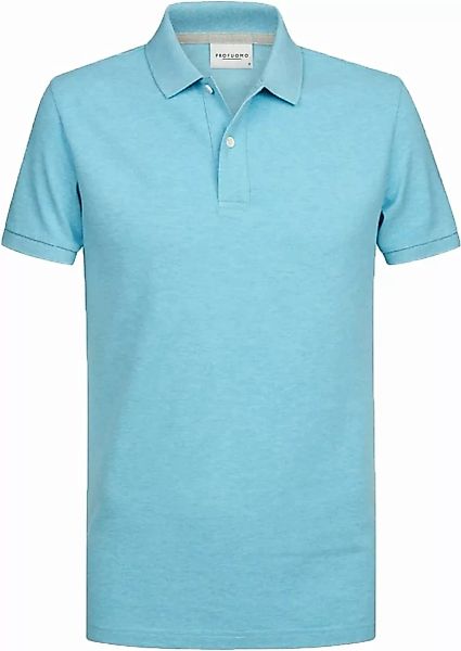 Profuomo Poloshirt Aquablau Melange - Größe XL günstig online kaufen