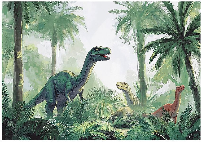 Wallarena Fototapete Kinderzimmer Junge Dinosaurier Dschungel Vlies Tapete günstig online kaufen