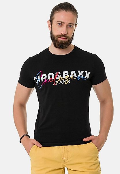 Cipo & Baxx T-Shirt T-Shirt mit Rundhalsausschnitt günstig online kaufen