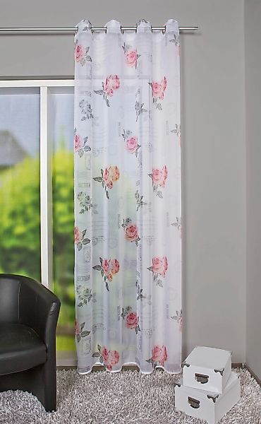 HOME WOHNIDEEN Gardine "AMORE" Ösen 1 Stk. tlg. HxB: 245x140, Romantischer günstig online kaufen