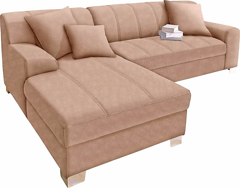 DOMO collection Ecksofa "Turah incl. Zierkissen, moderne Steppung, auch in günstig online kaufen