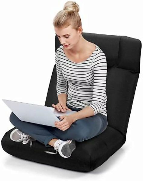 COSTWAY® Bodenstuhl mit Verstellbarer Rückenlehne schwarz günstig online kaufen
