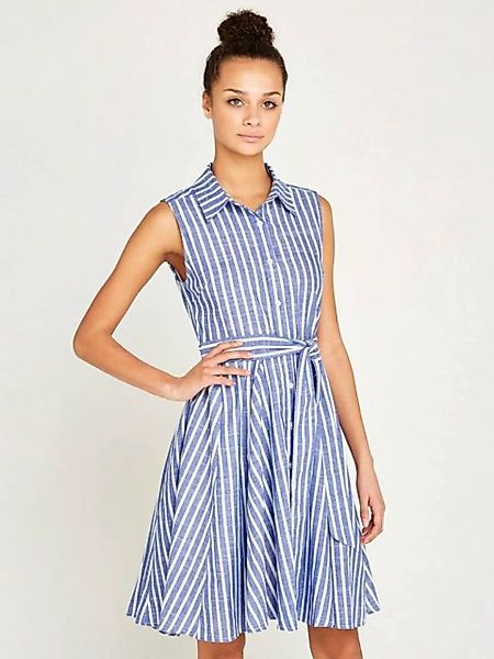 Apricot Minikleid Pinstripe Button Tie Waist Dress, mit Taillenband, im Str günstig online kaufen
