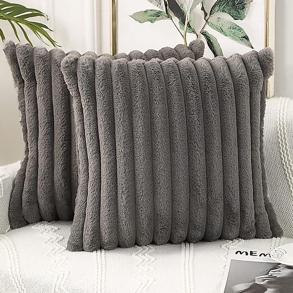 REDOM Kissenbezüge 2er Set Plüsch Kissenhülle günstig online kaufen