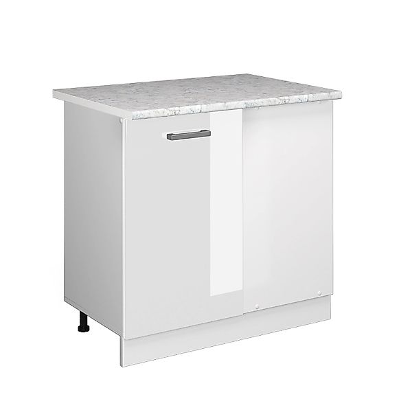 Vicco Eckunterschrank R-Line Küchen Eckschrank Weiß Hochglanz/Weiß 86 cm AP günstig online kaufen
