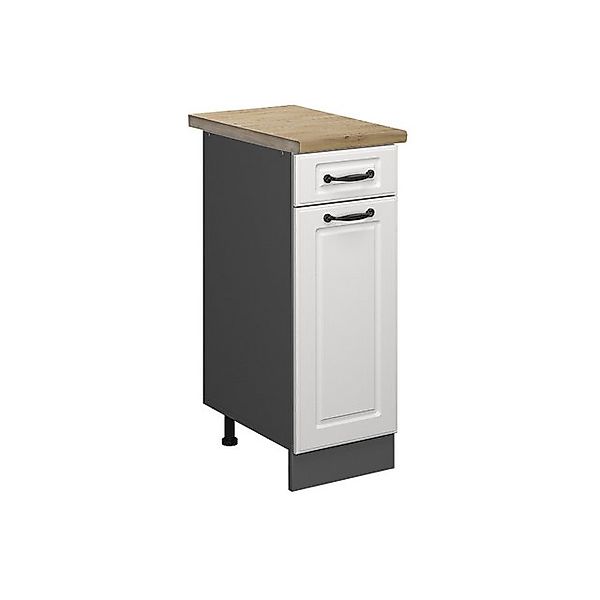 Vicco Küchenunterschrank R-Line Weiß Landhaus/Anthrazit 30 cm AP Eiche günstig online kaufen