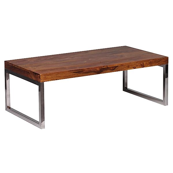 FINEBUY Couchtisch SuVa1473_1 (Massivholz / Chrom günstig online kaufen