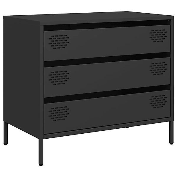 vidaXL Sideboard Schwarz 68x39x58,5 cm Kaltgewalzter Stahl 851292 günstig online kaufen