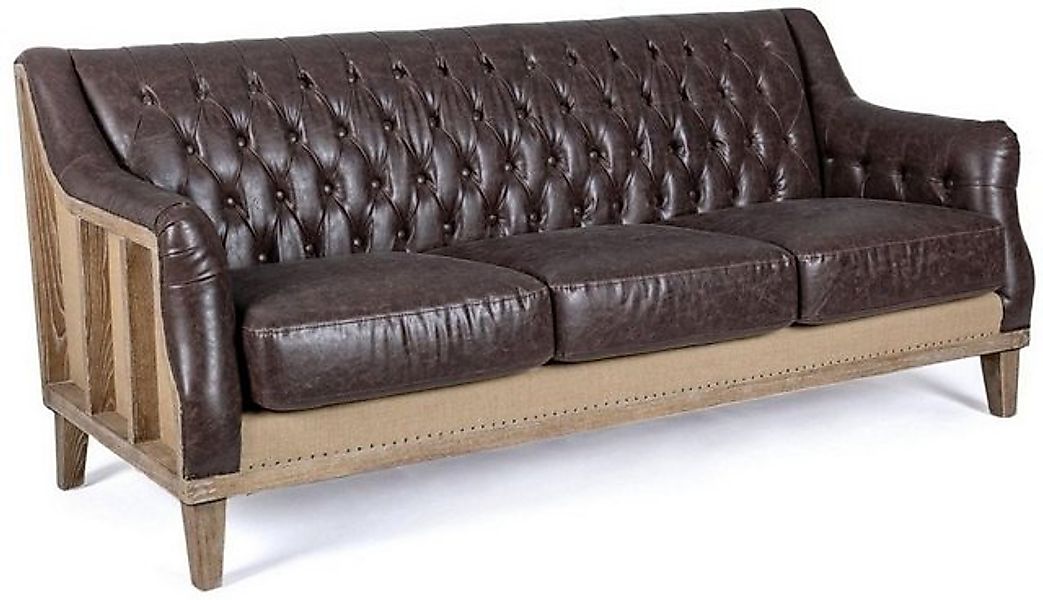 Casa Padrino Chesterfield-Sofa Casa Padrino Luxus Chesterfield Kunstleder S günstig online kaufen