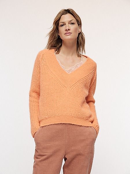 Pullover Mit V-ausschnitt Aus Alpakawolle Mit Polyamid günstig online kaufen