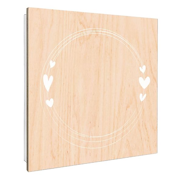 Banjado Schlüsselkasten mit Holzfront 30x30cm Weiß Scharnier Links 50 Haken günstig online kaufen