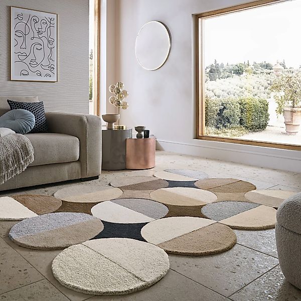 FLAIR RUGS Wollteppich "Mia Ellipse" rechteckig 12 mm Höhe mit gebogenem Zu günstig online kaufen