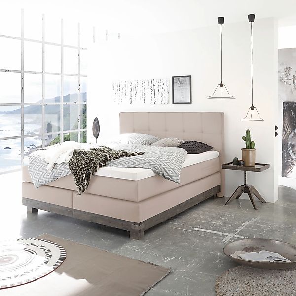 HASENA Boxspringbett "Boston", inkl. Topper, Massivholzrahmen aus Akazie günstig online kaufen