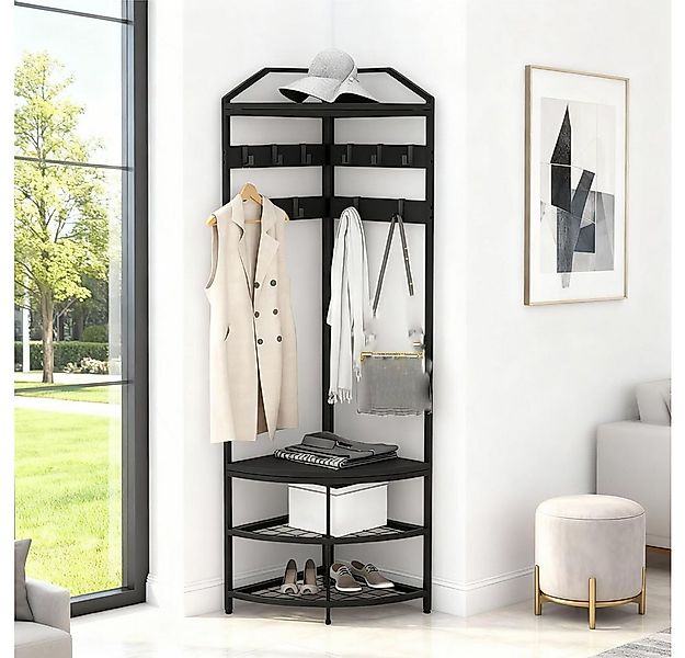 GarveeMore Kleiderständer Ecke Mantel Rack Mantel Rack mit 4 Regalen Schuh günstig online kaufen