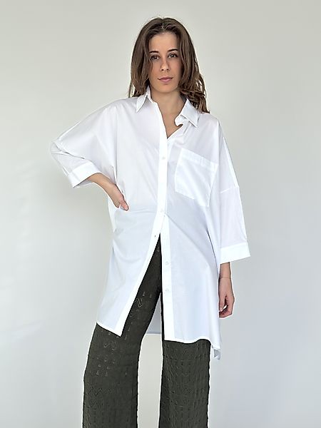 Zuckerwatte Longbluse bequeme A- Linie aus günstig online kaufen