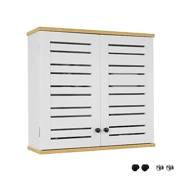 SoBuy Hängeschrank BZR42 mit Lamellentüren Wandschrank günstig online kaufen