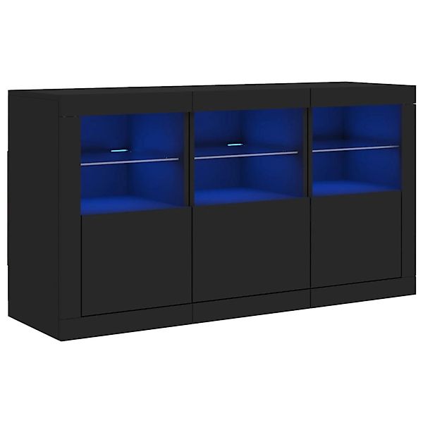 vidaXL Sideboard mit LED-Leuchten Schwarz 123x37x67 cm 3209059 günstig online kaufen