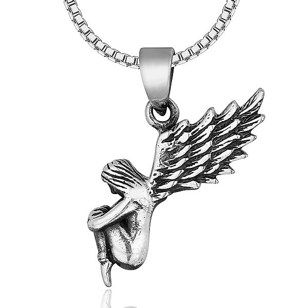 NAHLE Kette mit Anhänger Silberkette 925 Engel Silber (2-tlg) günstig online kaufen