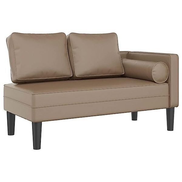 vidaXL Chaiselongue Chaiselongue mit Kissen Cappuccino Kunstleder, 1 Teile günstig online kaufen