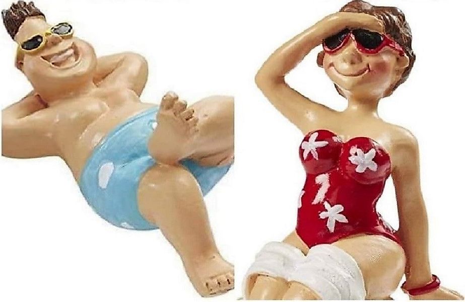 HobbyFun Dekofigur Bade Urlauber / Liegestuhl günstig online kaufen