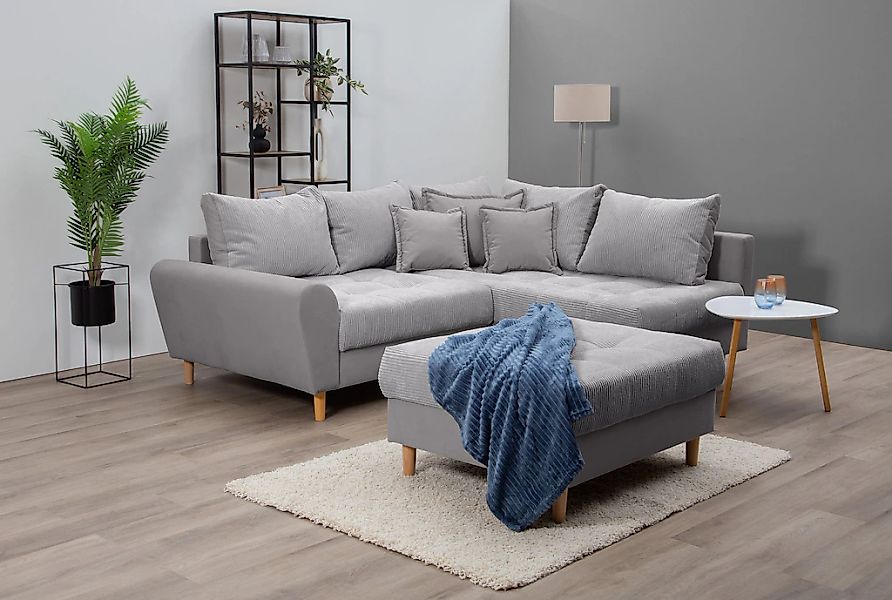 Home affaire Ecksofa "Rice L-Form inkl. Hocker", (Set, mit Hocker), mit Bon günstig online kaufen