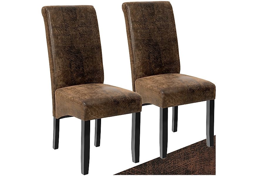 tectake Esszimmerstuhl Küchenstuhl, ergonomisch, massives Hartholz (Set, 2 günstig online kaufen