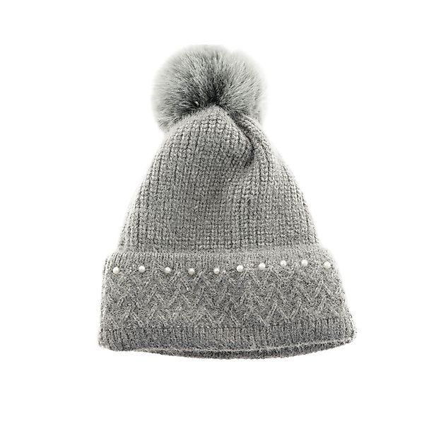 Faera Bommelmütze Strickmütze mit Perlen bestickt günstig online kaufen