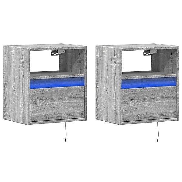 vidaXL TV-Wand TV-Wandschränke LED-Beleuchtung 2 Stk. günstig online kaufen