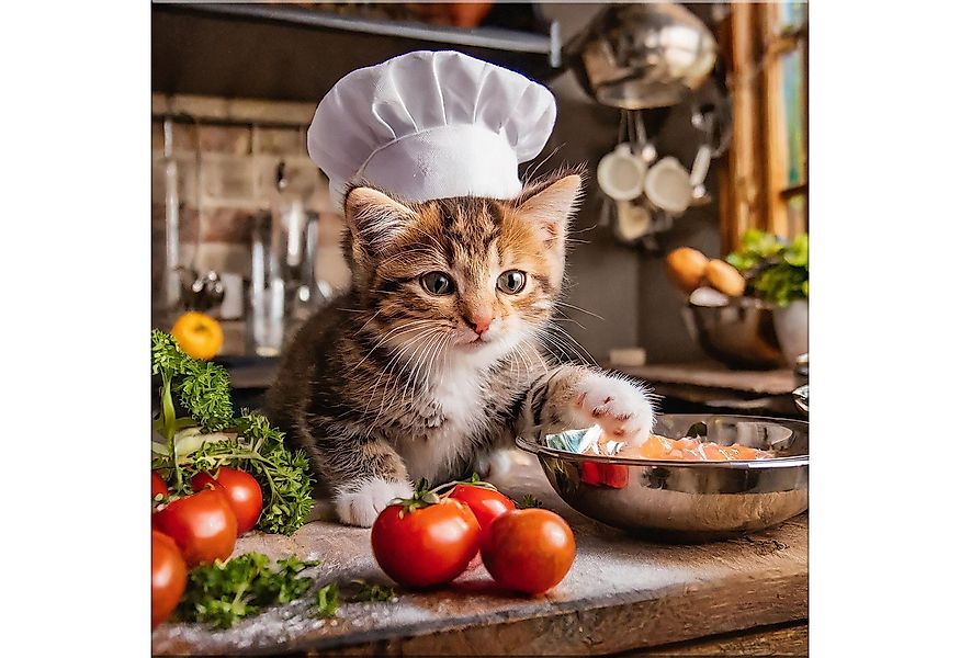 artissimo Glasbild Glasbild 30x30cm Bild Küche Küchenbild Esszimmer-Bild lu günstig online kaufen