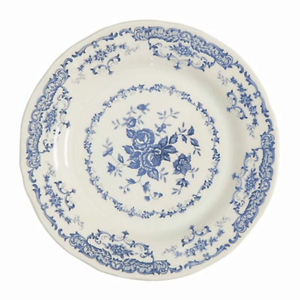 Teller Rose keramik weiß blau / Ø 26 cm - Bitossi Home - Blau günstig online kaufen