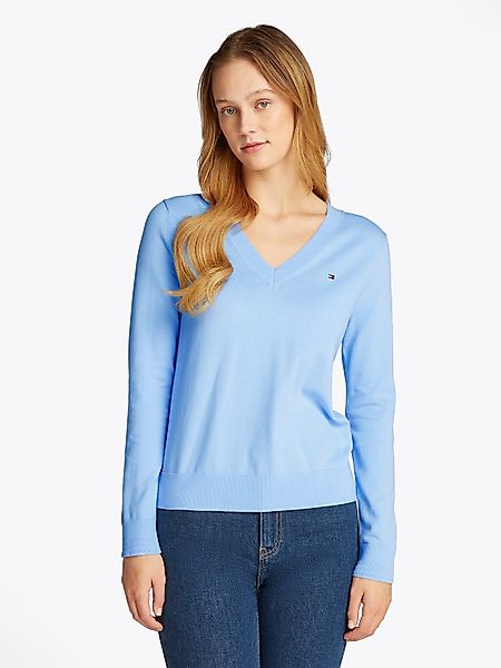 Tommy Hilfiger V-Ausschnitt-Pullover "CO JERSEY STITCH V-NK SWEATER mit V-A günstig online kaufen