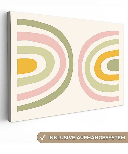 OneMillionCanvasses® Leinwandbild Regenbogen - Pastell - Grün - Rosa - Mode günstig online kaufen