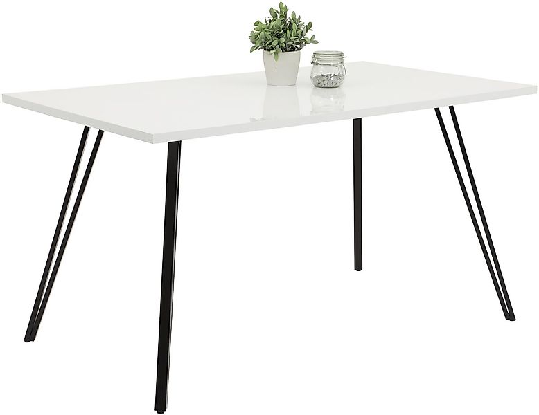 HELA Esstisch JENN (1-St), Hochglanz Weiß lackiert, Tischplatte fest, Geste günstig online kaufen