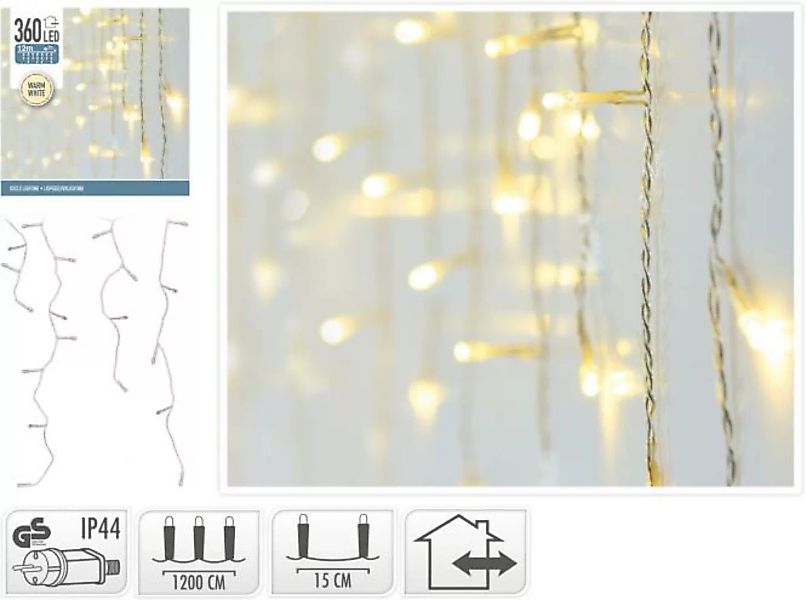 LED-Lichtervorhang 360 LED warmweiss von Koopman Weiss günstig online kaufen