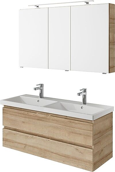 Saphir Badmöbel-Set »Serie 4035 2-teilig, Keramik-Doppelwaschtisch mit LED- günstig online kaufen