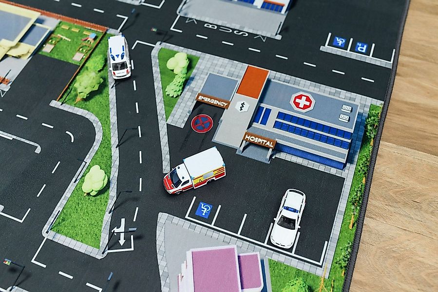 SkippiDoo Kinderteppich Straßenteppich Spielteppich Kinderzimmer Teppich Au günstig online kaufen