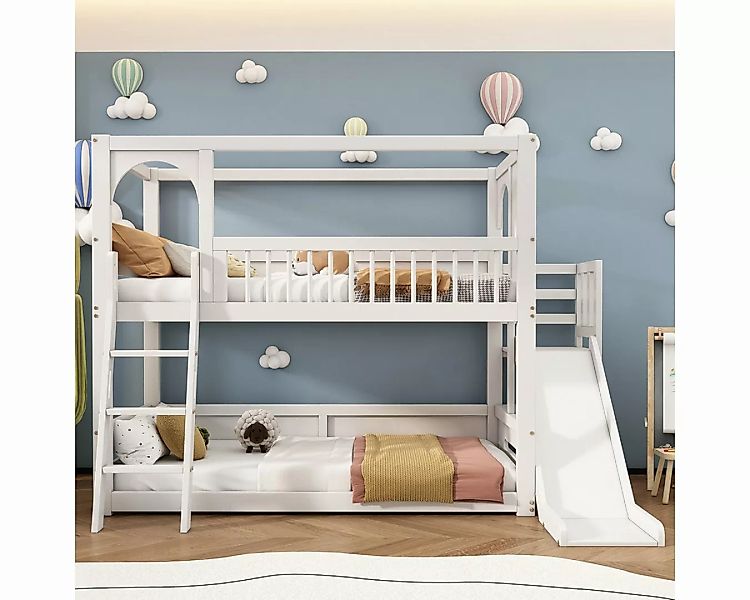 XDeer Jugendbett Kinderbett Multifunktionales Etagenbett mit Regalen Rutsch günstig online kaufen