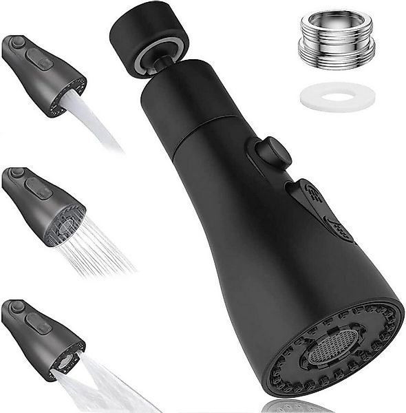 FELIXLEO Ablaufgarnitur 360 Grad Wasserhahn Aufsatz Schwarz Schwenkbarer St günstig online kaufen