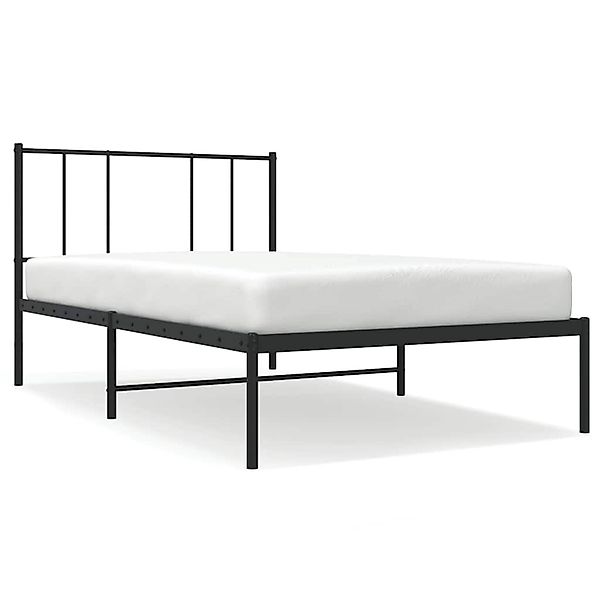 vidaXL Bettgestell mit Kopfteil Metall Schwarz 100x190 cm 352474 günstig online kaufen