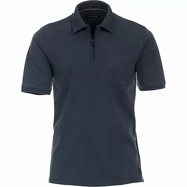 CASAMODA Poloshirt Große Größen Herren Zipper-Poloshirt dunkelblau uni Casa günstig online kaufen