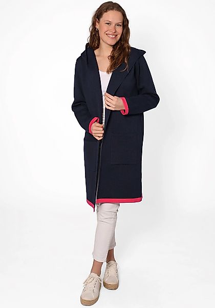 Zwillingsherz Strickjacke ""Mona"", Kapuze, Taschen, Kontrast-Kanten, Langa günstig online kaufen