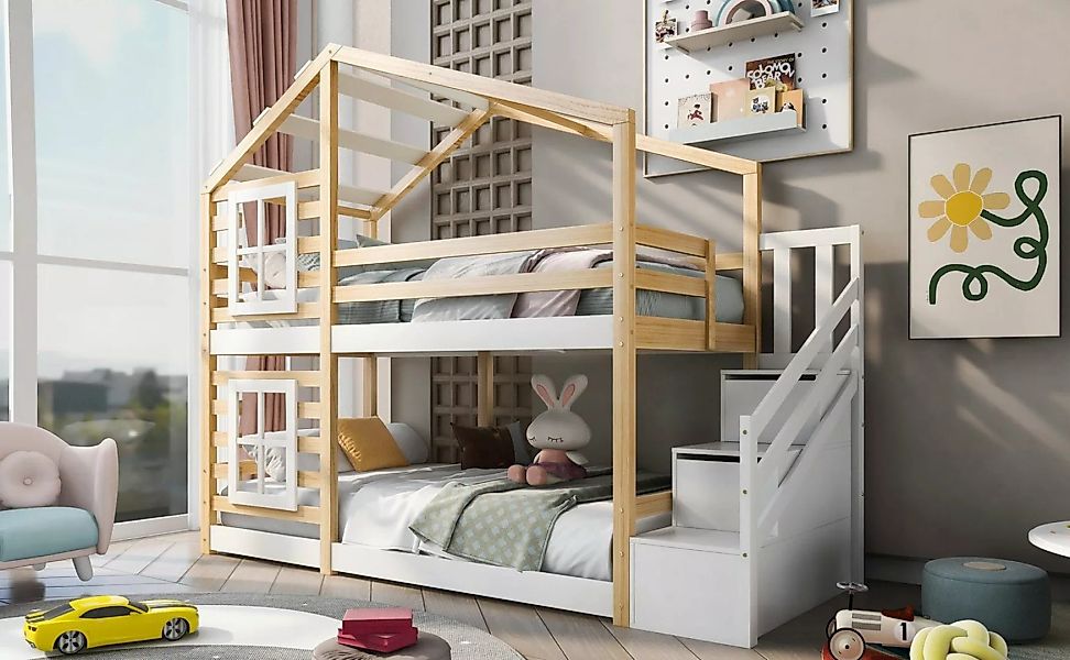 Celya Kinderbett Kinderbett Baumhaus mit Speicherung und Rausfallschutz 90 günstig online kaufen