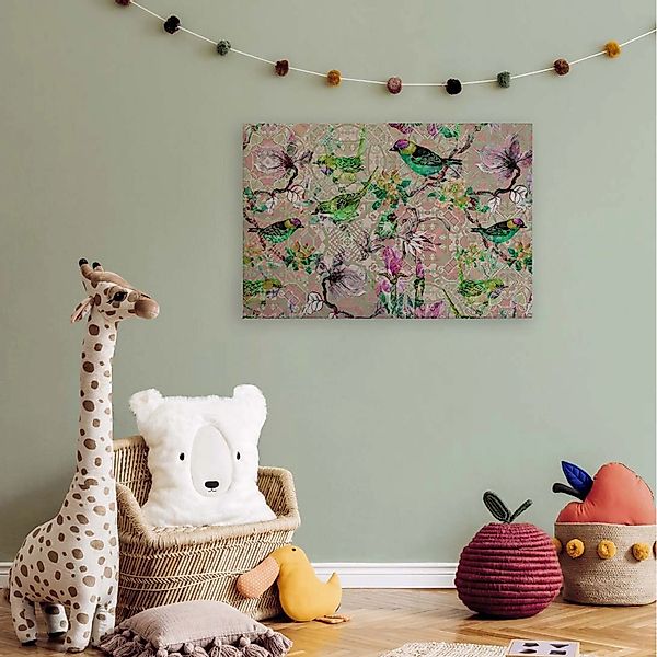Bricoflor Buntes Leinwandbild Mit Vögeln Für Wohn Und Schlafzimmer Vogel Wa günstig online kaufen