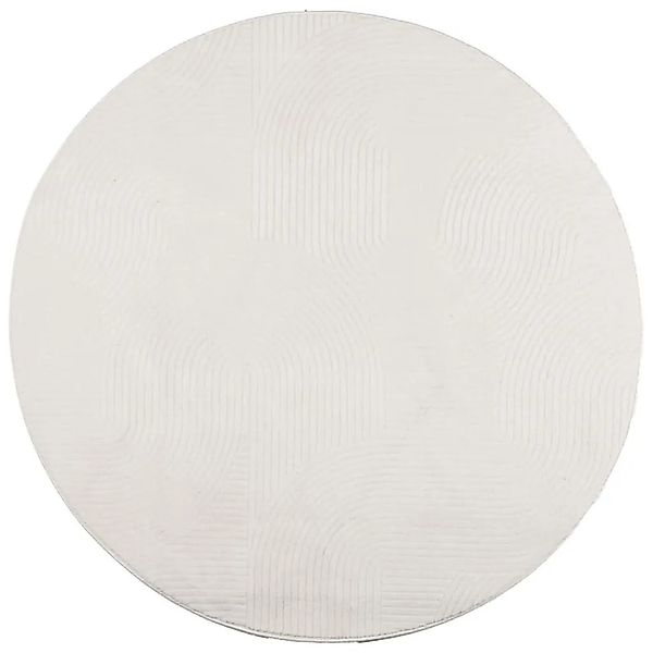 vidaXL Teppich IZA Kurzflor Skandinavischer Look Creme Ø 120 cm 375447 günstig online kaufen