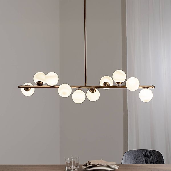 Hängeleuchte Jadore, messing Metall/Glas 102 cm 10-flg. günstig online kaufen
