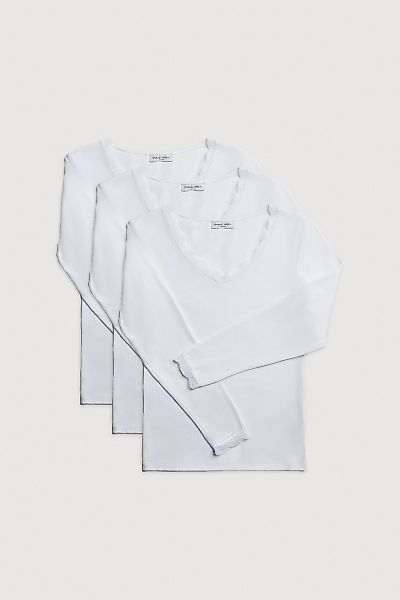 YSABEL MORA Langarmshirt "BASIC COLLECTION COTTON WITH LACE", (3er Pack), d günstig online kaufen